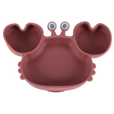 ZESTAW NACZYŃ SILIKONOWYCH DLA NIEMOWLĄT KRAB MISKA TALERZ SZTUĆCE 9EL C.RÓŻ