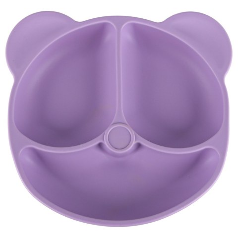 ZESTAW NACZYŃ SILIKONOWYCH MIŚ DLA NIEMOWLĄT MISKA TALERZ ŚLINIAK 8EL FIOLET
