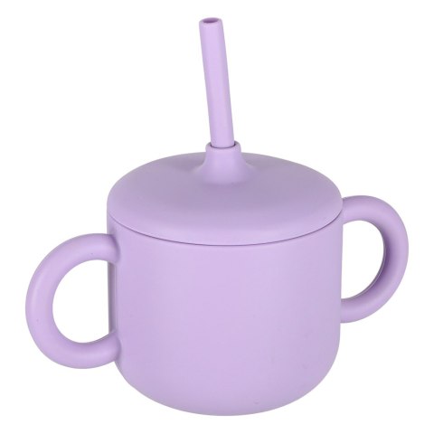 ZESTAW NACZYŃ SILIKONOWYCH MIŚ DLA NIEMOWLĄT MISKA TALERZ ŚLINIAK 8EL FIOLET