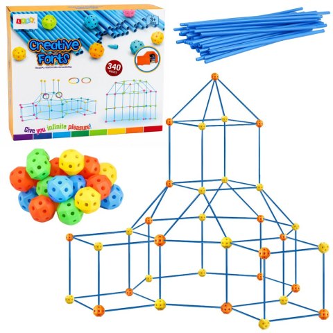 SŁOMKI RURKI KLOCKI KONSTRUKCYJNE KREATYWNE BUDOWLE 3D ZESTAW 340 EL.