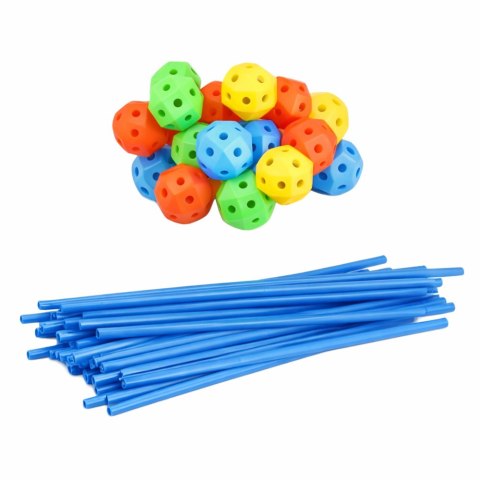 SŁOMKI RURKI KLOCKI KONSTRUKCYJNE KREATYWNE BUDOWLE 3D ZESTAW 340 EL.