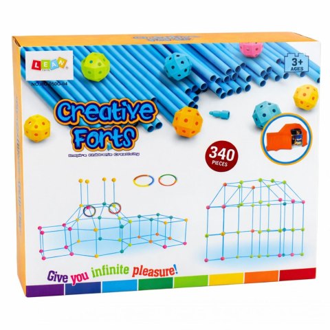 SŁOMKI RURKI KLOCKI KONSTRUKCYJNE KREATYWNE BUDOWLE 3D ZESTAW 340 EL.