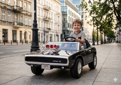 AUTO NA AKUMULATOR DLA 2 DZIECI DODGE CHARGER DLS-K12 2X200W EVA SKÓRA PILOT