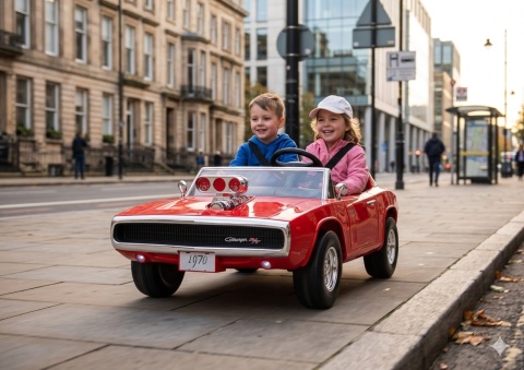 AUTO NA AKUMULATOR DLA 2 DZIECI DODGE CHARGER DLS-K12 2X200W EVA SKÓRA PILOT