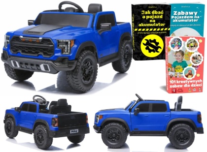 AUTO NA AKUMULATOR DLA DZIECKA PICKUP P4 4X4 SKÓRA KOŁA EVA LED MP3 PILOT
