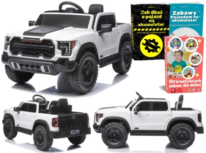 AUTO NA AKUMULATOR DLA DZIECKA PICKUP P4 4X4 SKÓRA KOŁA EVA LED MP3 PILOT