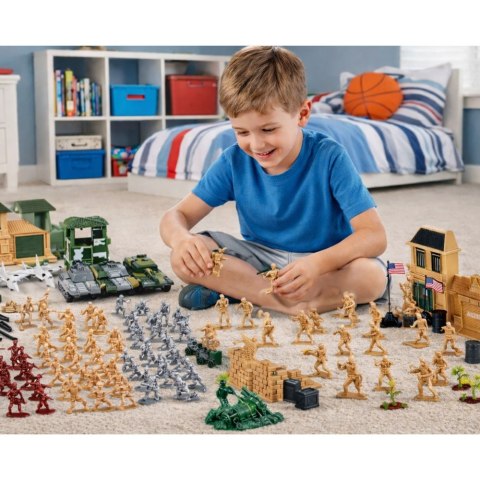 ZESTAW FIGUREK ŻOŁNIERZYKI POJAZDY BAZA WOJSKOWA ZESTAW MILITARNY 300 EL.