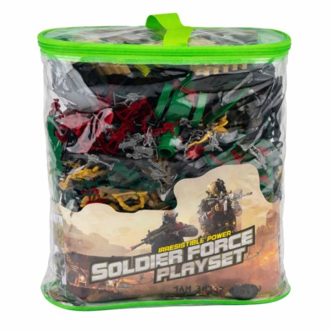 ZESTAW FIGUREK ŻOŁNIERZYKI POJAZDY BAZA WOJSKOWA ZESTAW MILITARNY 300 EL.