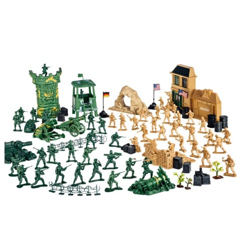 ZESTAW FIGUREK ŻOŁNIERZYKI POJAZDY BAZA WOJSKOWA ZESTAW MILITARNY 400 EL.