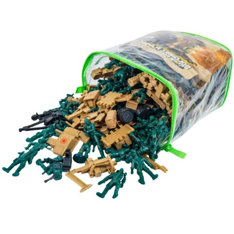 ZESTAW FIGUREK ŻOŁNIERZYKI POJAZDY BAZA WOJSKOWA ZESTAW MILITARNY 400 EL.