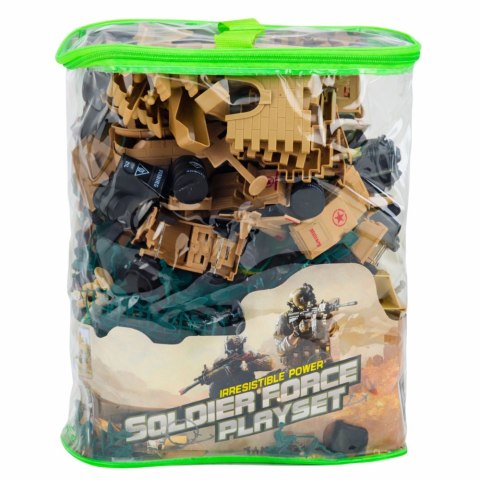 ZESTAW FIGUREK ŻOŁNIERZYKI POJAZDY BAZA WOJSKOWA ZESTAW MILITARNY 400 EL.