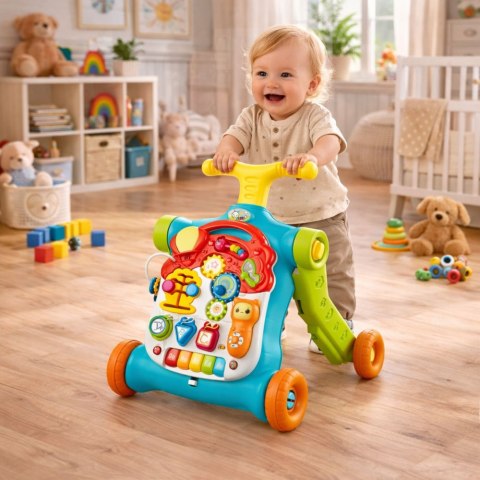 PCHACZ CHODZIK 5W1 HULAJNOGA STOLIK EDUKACYJNY DLA MALUCHA PIANINKO DŹWIĘKI