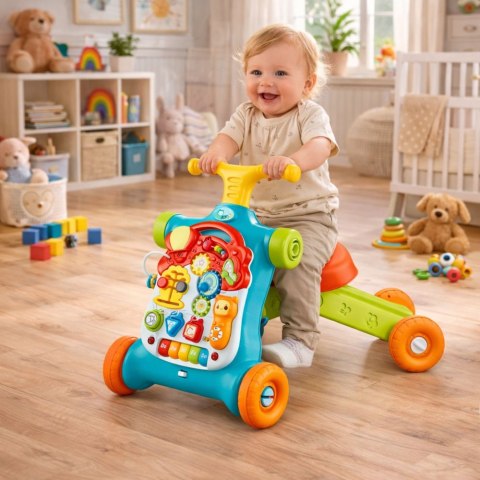 PCHACZ CHODZIK 5W1 HULAJNOGA STOLIK EDUKACYJNY DLA MALUCHA PIANINKO DŹWIĘKI