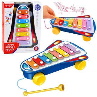 CYMBAŁKI RAKIETA NA KÓŁKACH PIANINKO DLA DZIECI STATEK KOSMICZNY PAŁECZKA