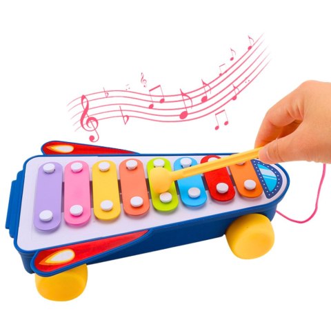 CYMBAŁKI RAKIETA NA KÓŁKACH PIANINKO DLA DZIECI STATEK KOSMICZNY PAŁECZKA