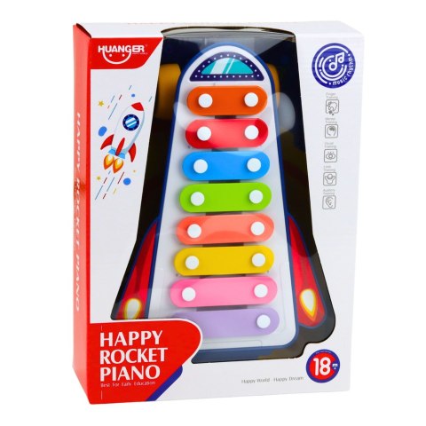 CYMBAŁKI RAKIETA NA KÓŁKACH PIANINKO DLA DZIECI STATEK KOSMICZNY PAŁECZKA