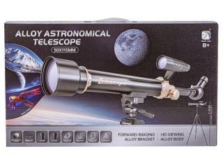 Czarny Teleskop Astronomiczny Ze Statywem Luneta Dla Początkujących + Akcesoria