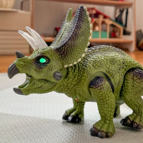 DINOZAUR ZDALNIE STEROWANY RC ROBOT TRICERATOPS DLA DZIECI KREATYWNY INTERAKTYWNY
