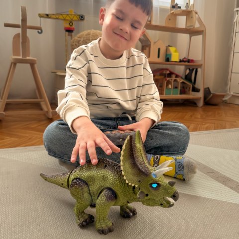 DINOZAUR ZDALNIE STEROWANY RC ROBOT TRICERATOPS DLA DZIECI KREATYWNY INTERAKTYWNY