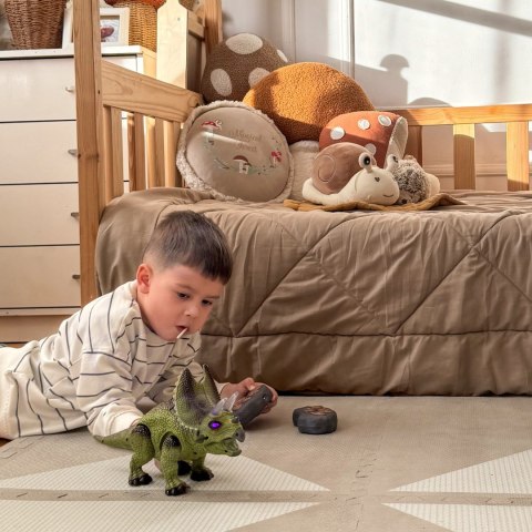 DINOZAUR ZDALNIE STEROWANY RC ROBOT TRICERATOPS DLA DZIECI KREATYWNY INTERAKTYWNY