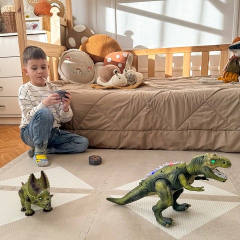 DINOZAUR ZDALNIE STEROWANY RC ROBOT TRICERATOPS DLA DZIECI KREATYWNY INTERAKTYWNY