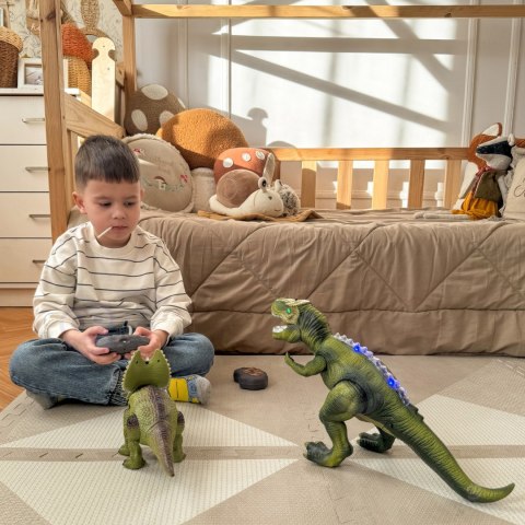 DINOZAUR ZDALNIE STEROWANY RC ROBOT TRICERATOPS DLA DZIECI KREATYWNY INTERAKTYWNY