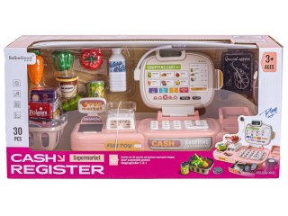KASA SKLEPOWA FISKALNA DLA DZIECI WAGA KALKULATOR CZYTNIK KODÓW ZESTAW 30EL