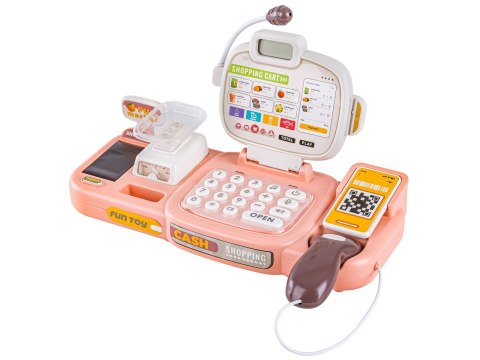 KASA SKLEPOWA FISKALNA DLA DZIECI WAGA KALKULATOR CZYTNIK KODÓW ZESTAW 30EL