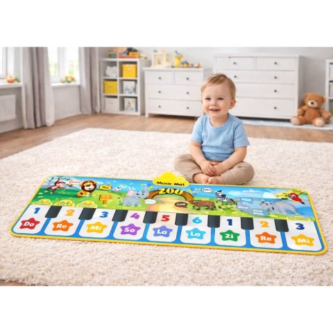 MATA DO TAŃCZENIA INTERAKTYWNA DLA DZIECI PIANINKO ZWIERZĘTA ZOO 10 MELODII