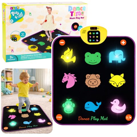 MATA DO TAŃCZENIA MUZYCZNA DLA DZIECI ZWIERZĘTA 5 TRYBÓW 3 POZIOMY ŚWIATŁA