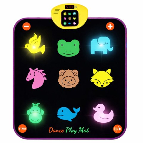 MATA DO TAŃCZENIA MUZYCZNA DLA DZIECI ZWIERZĘTA 5 TRYBÓW 3 POZIOMY ŚWIATŁA