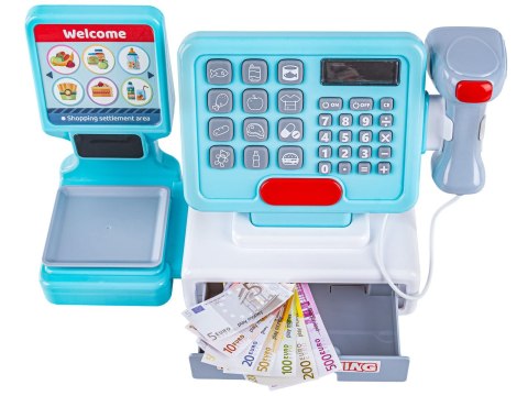 Nowoczesna Edukacyjna sklepowa kasa fiskalna - Waga Kalkulator Czytnik Kodów Akcesoria