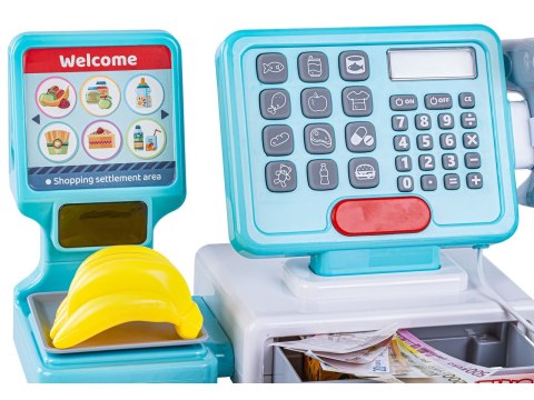 Nowoczesna Edukacyjna sklepowa kasa fiskalna - Waga Kalkulator Czytnik Kodów Akcesoria