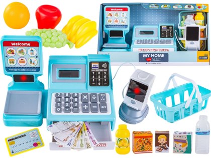 Nowoczesna Edukacyjna sklepowa kasa fiskalna - Waga Kalkulator Czytnik Kodów Terminal Akcesoria