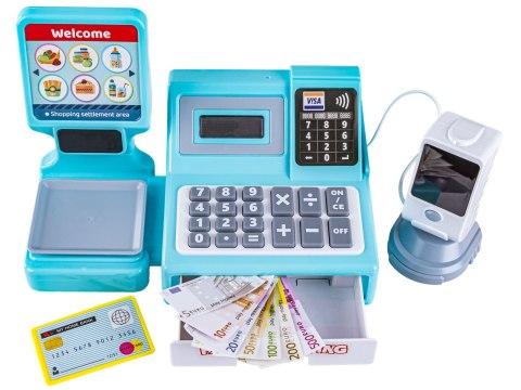 Nowoczesna Edukacyjna sklepowa kasa fiskalna - Waga Kalkulator Czytnik Kodów Terminal Akcesoria