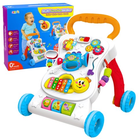 PCHACZ CHODZIK EDUKACYJNY DLA MALUCHA PANEL MUZYCZNY 3W1 DŹWIĘKI CYMBAŁKI