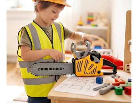 Piła Łańcuchowa Motorowa Zestaw Dla Małego Drwala Kask z oświetleniem