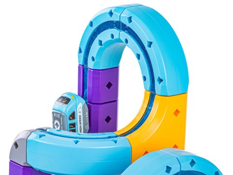 TOR MAGNETYCZNY SAMOCHODOWY KOLEJKA POCIĄG KLOCKI KONSTRUKCYJNE ZESTAW 87EL