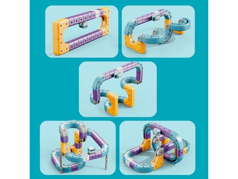 Tor Magnetyczny Zjazd samochodowy Kolejka Zjeżdżalnia Pociąg Klocki Konstrukcyjne 114 el.