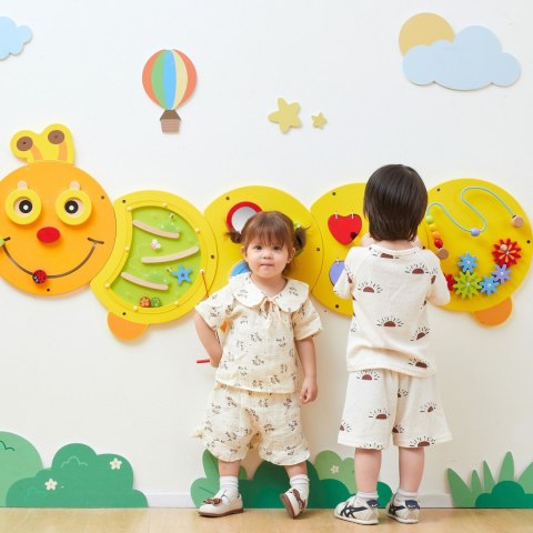 VIGA Drewniana Duża Tablica Aktywności Gąsiennica