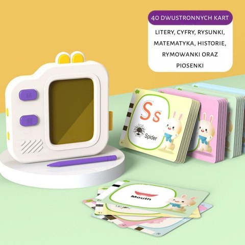 WOOPIE Tablet Graficzny Znikopis do Nauki Rysowania i Angielskiego Czytnik Kart 120 szt.