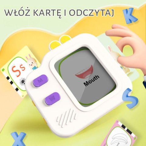 WOOPIE Tablet Graficzny Znikopis do Nauki Rysowania i Angielskiego Czytnik Kart 120 szt.