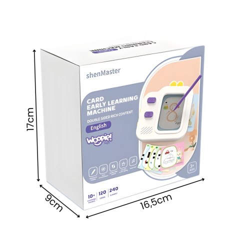 WOOPIE Tablet Graficzny Znikopis do Nauki Rysowania i Angielskiego Czytnik Kart 120 szt.