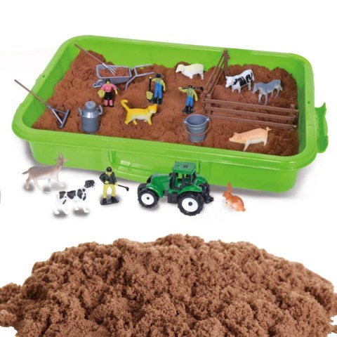 WOOPIE Zestaw Piasek Kinetyczny Farma w Walizce Traktor Zwierzęta 1500g