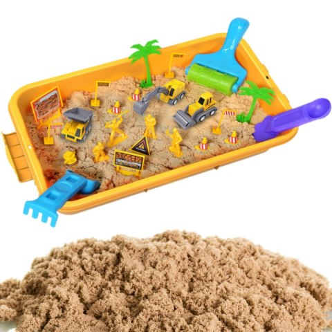 WOOPIE Zestaw Piasek Kinetyczny Plac Budowy w Walizce Pojazdy 1kg