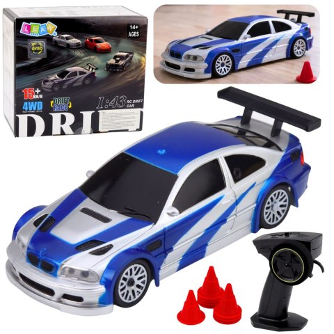 SAMOCHÓD ZDALNIE STEROWANY AUTO RC E46 DRIFT 1:43 15KM/H 4X4 PILOT 2.4 AKU