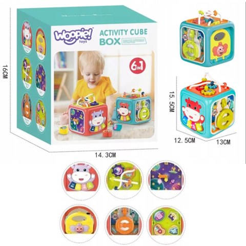 INTERAKTYWNA KOSTKA SENSORYCZNA EDUKACYJNA DLA DZIECI MONTESSORI SORTER