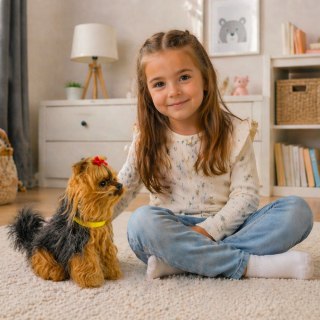 Interaktywny Pies Piesek Yorkshire terrier York Pluszowy Szczeka Rusza Ogonem