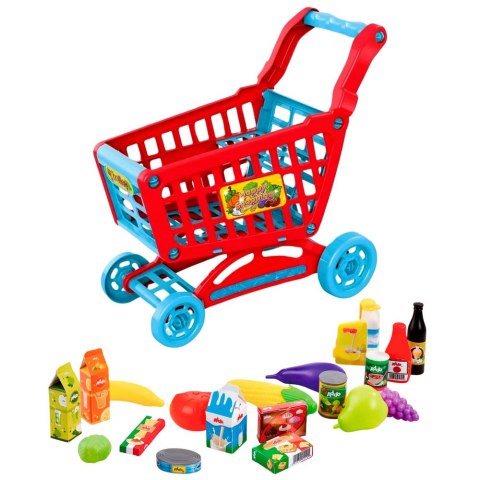 ZESTAW SKLEP SUPERMARKET DLA DZIECI KASA FISKLNA SKANER KOSZYK PRODUKTY