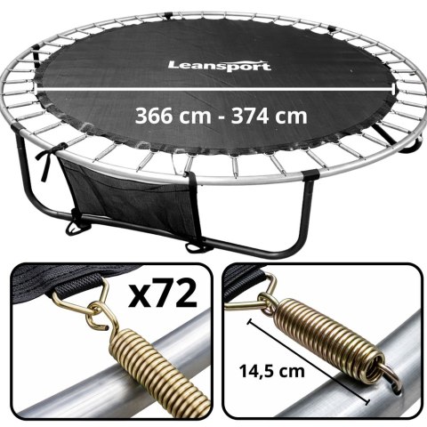 MATA BATUTA DO TRAMPOLINY OGRODOWEJ ŚREDNICA 366-374CM 12FT NA 72 SPRĘŻYNY